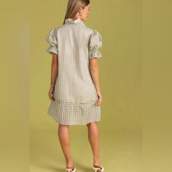 S’Edge Light Green Checkered Dress - Picture 8 of 9